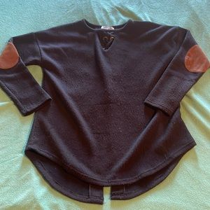 She + Sky Keyhole Sweater with Tie Back, Size S